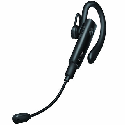 LogiLink Wireless Mono Bluetooth Headset with Detachable Mic, Black
