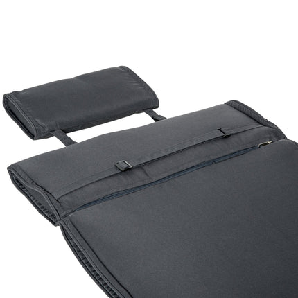 Garden chair cushion, grey, removable cushion, 198x53x5 cm