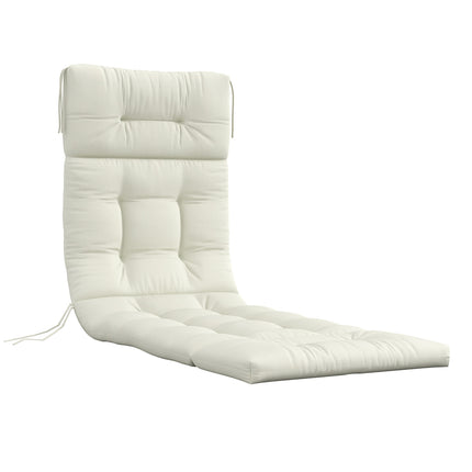Creamy white garden chair cushion, polyester, 200x60x13cm