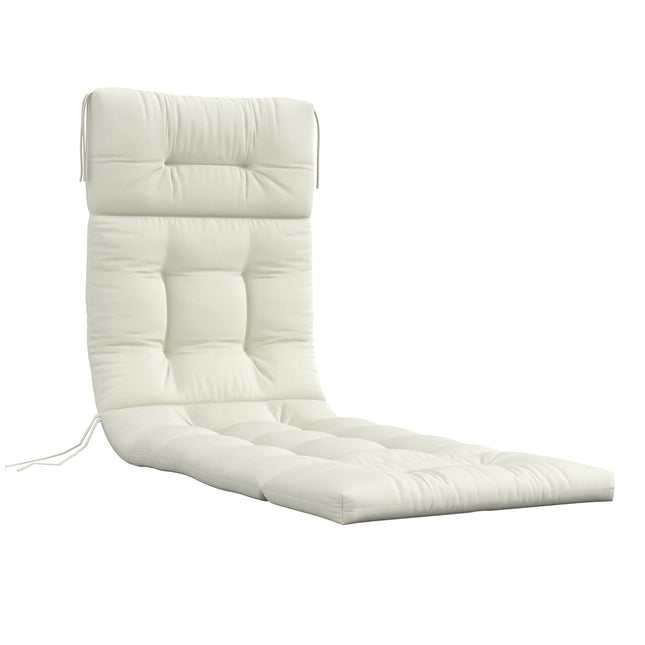Creamy white garden chair cushion, polyester, 200x60x13cm