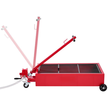 Low Profile Rolling Oil Drain Pan, 20 Gallon, Manual Pump