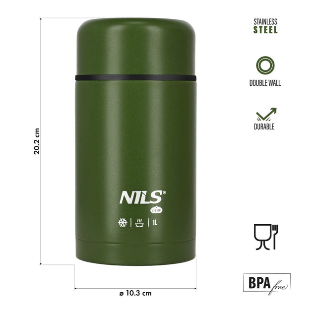 Lunch Thermos 1000ml, Groen, Isoleerfles