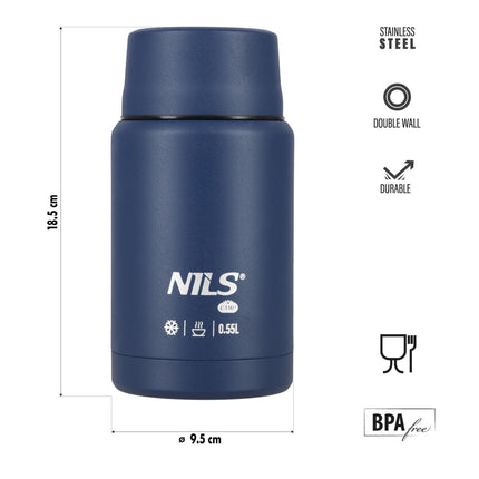 Lunch Thermos 550ml Stainless Steel, Blue