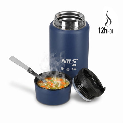 Lunch Thermos 550ml Stainless Steel, Blue