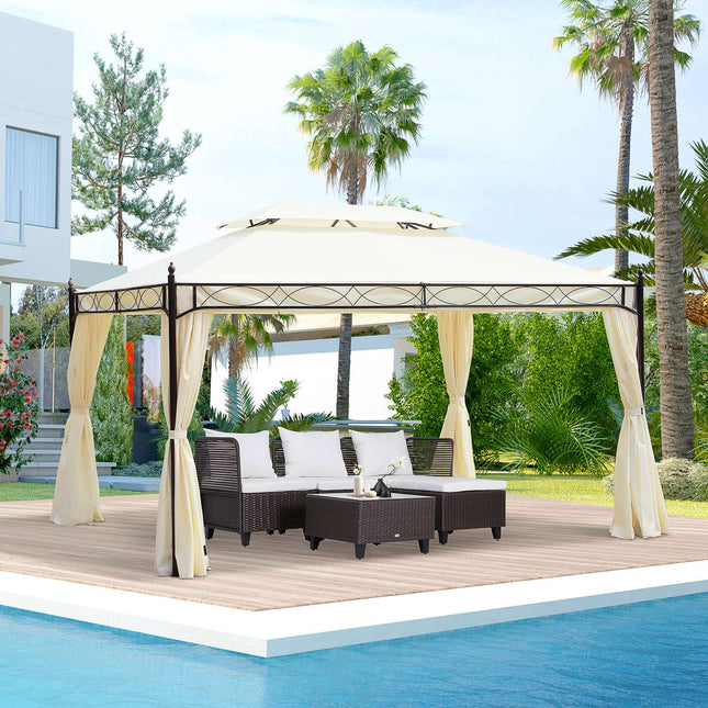 Cream Luxury Garden Pavilion Tent 3x4 m - Perfect for terrace