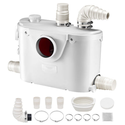 Macerator Pump 500W, 29 GPM, 4 Inlets, 26 ft Head