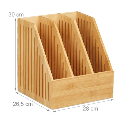 Magazine collector A4 bamboo with 3 compartments