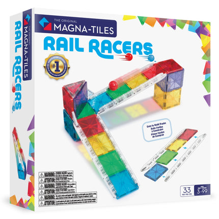 Magnet Constructor Set with Rail Racers, 33 Pieces