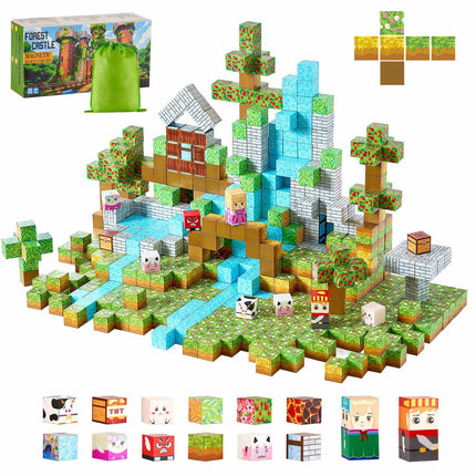 Magnetic Blocks Set, 150 Pieces Forest Castle, Ages 3+
