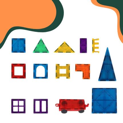 Magnetic Building Blocks Set – 100 Pieces, Geometric Shapes