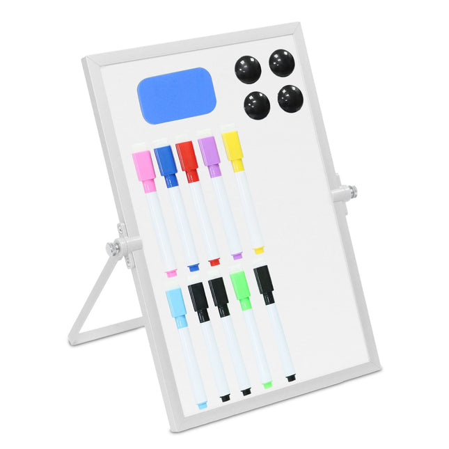 Magnetic Desk Whiteboard, Double-Sided, With Accessories