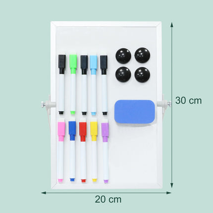 Magnetic Desk Whiteboard, Double-Sided, With Accessories