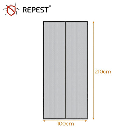 Magnetic Door Mosquito Net 100x210 cm with Velcro Mounting, Black