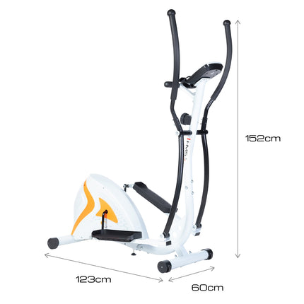Magnetic Elliptical Trainer, White, Home Fitness Equipment