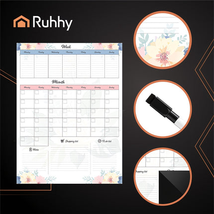 Magnetic Fridge Planner, Large 60x45cm, Dry Erase