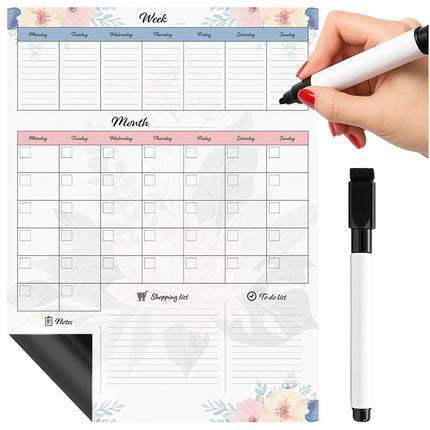 Magnetic Fridge Planner, Large 60x45cm, Dry Erase