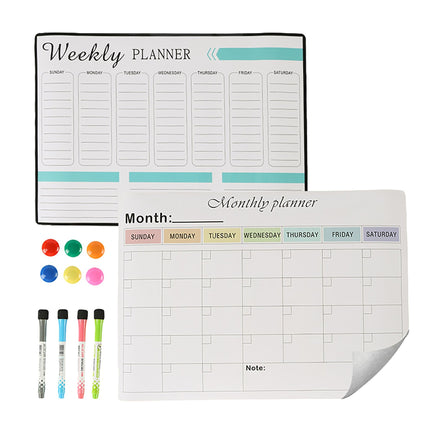 Magnetic Fridge Whiteboard Set, Weekly & Monthly Planners