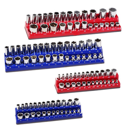 Magnetic Socket Organizer Set, 4-Piece, Metric SAE, 108-Slot