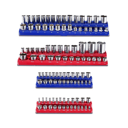 Magnetic Socket Organizer Set, 4-Piece, Metric SAE, 108-Slot