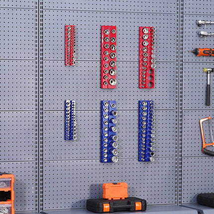 Magnetic Socket Organizer Set, 6 Piece, 143 Sockets, Metric and SAE