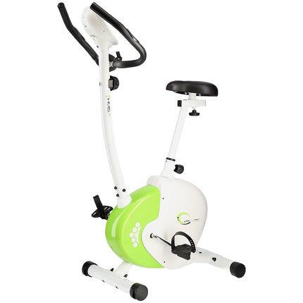 Magnetic Stationary Bike, White-Green, Home Fitness