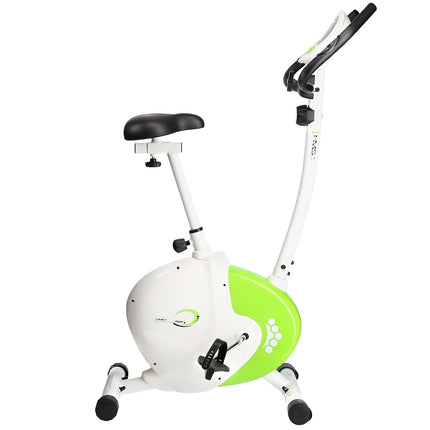 Magnetic Stationary Bike, White-Green, Home Fitness