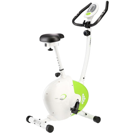 Magnetic Stationary Bike, White-Green, Home Fitness