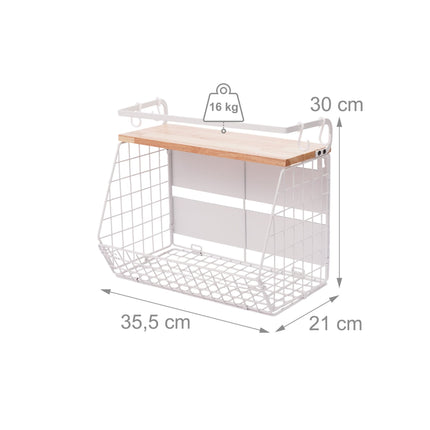 Magnetic Wall Fruit Basket Shelf, 2 Pack