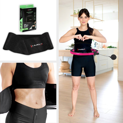 Magnetic Weighted Hula Hoop, Black/Pink, with Counter
