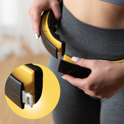 Magnetic Weighted Hula Hoop, TPE, Black/Yellow, with Counter