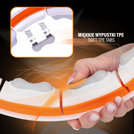 Magnetic Weighted Hula Hoop, TPE, White/Orange, Counter