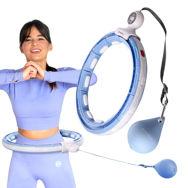 Magnetic Weighted Hula Hoop with Counter, Blue