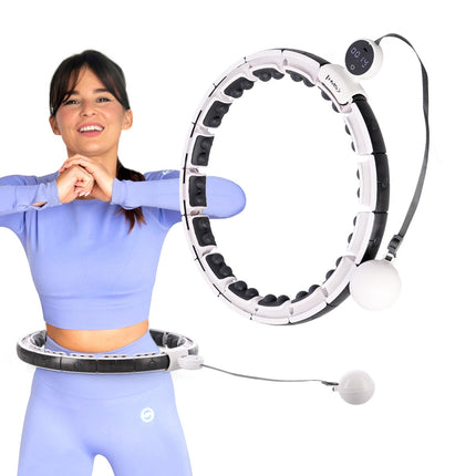 Magnetic Weighted Hula Hoop with Counter, White