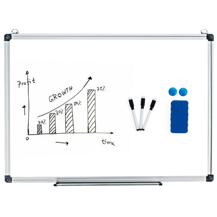 Magnetic Whiteboard with Aluminum Frame, 60 x 40 cm