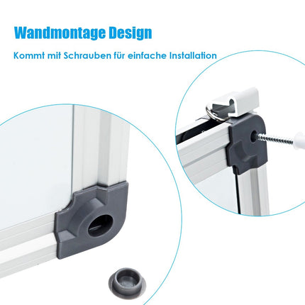 Magnetic Whiteboard with Aluminum Frame, 60 x 40 cm