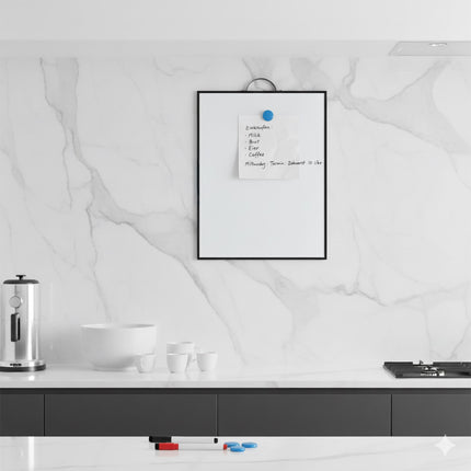 Magnetic Whiteboard with Markers & Magnets, Wall-Mountable