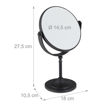 Magnifying mirror black