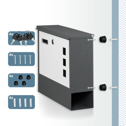 Mailbox with Newspaper Holder – Metal, Matte Finish