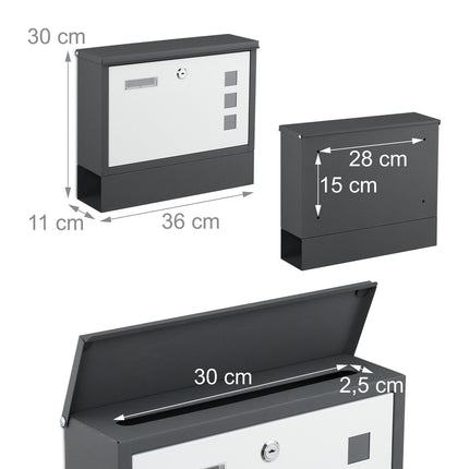 Mailbox with Newspaper Holder – Metal, Matte Finish