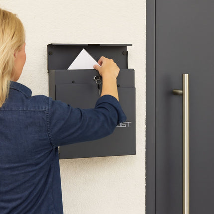 Mailbox with Newspaper Holder – Modern Design, Secure Lock