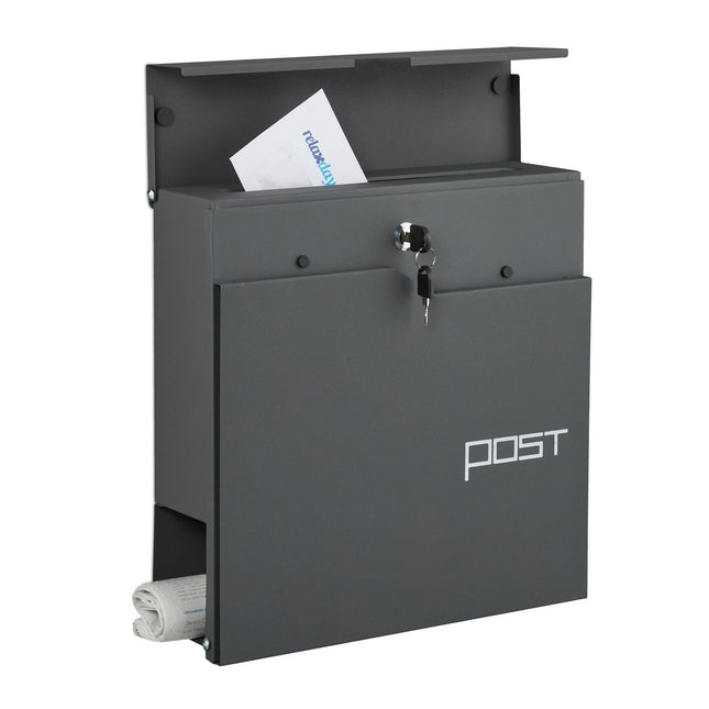 Mailbox with Newspaper Holder – Modern Design, Secure Lock
