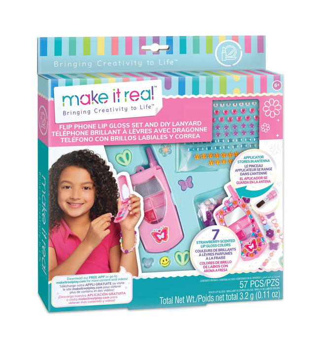 Make It Real Flip Phone Lip Gloss Set And Diy Lanyard