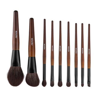 Makeup Brush Set, 9-Piece Wool and Synthetic, Travel Bag