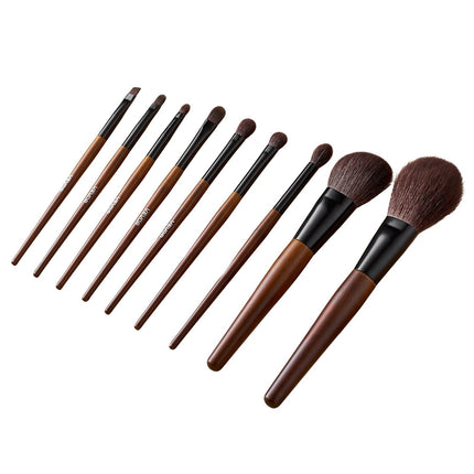 Makeup Brush Set, 9-Piece Wool and Synthetic, Travel Bag