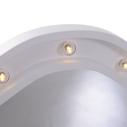 Makeup Mirror with 16 LEDs, Foldable, Battery-Powered, White