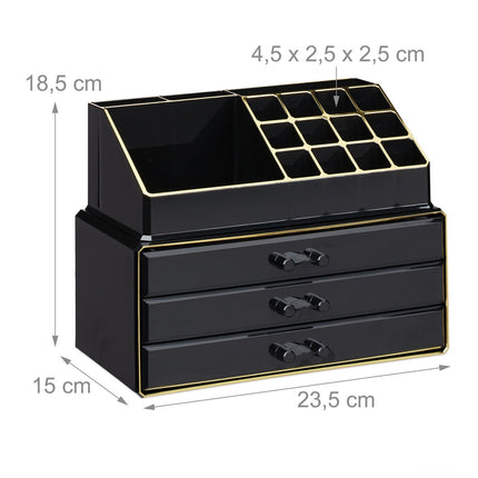 Makeup Organizer with 3-Drawer Jewelry Box