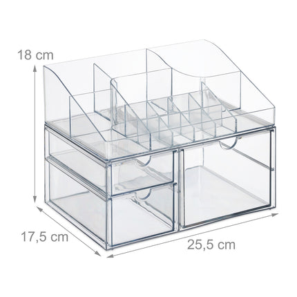 Makeup Storage Box with Drawers, 14 Compartments