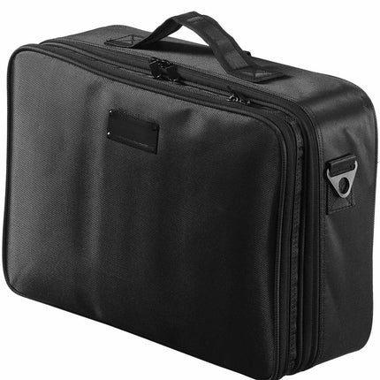 Makeup Train Case, Large 3-Tier Waterproof Oxford, Black