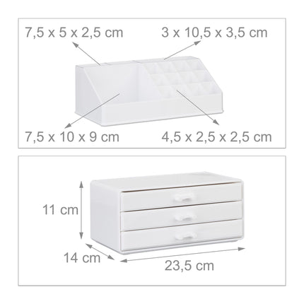 Makeup storage with 3 drawers