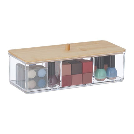 Make-up storage with lid in bamboo